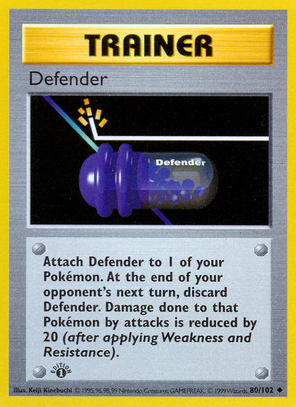 Defender (80/102) (Shadowless) [Base Set 1st Edition] | Silver Goblin