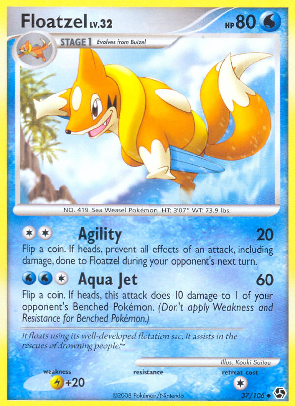 Floatzel (37/106) [Diamond & Pearl: Great Encounters] | Silver Goblin