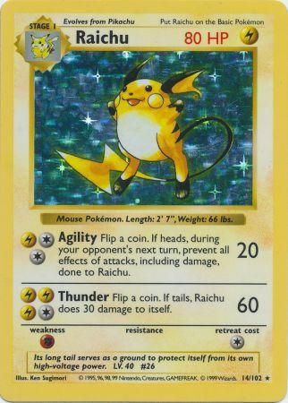 Raichu (14/102) [Base Set Shadowless Unlimited] | Silver Goblin