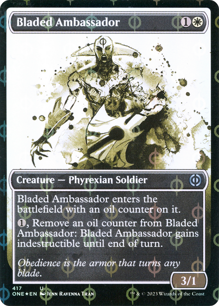 Bladed Ambassador (Showcase Ichor Step-and-Compleat Foil) [Phyrexia: All Will Be One] | Silver Goblin