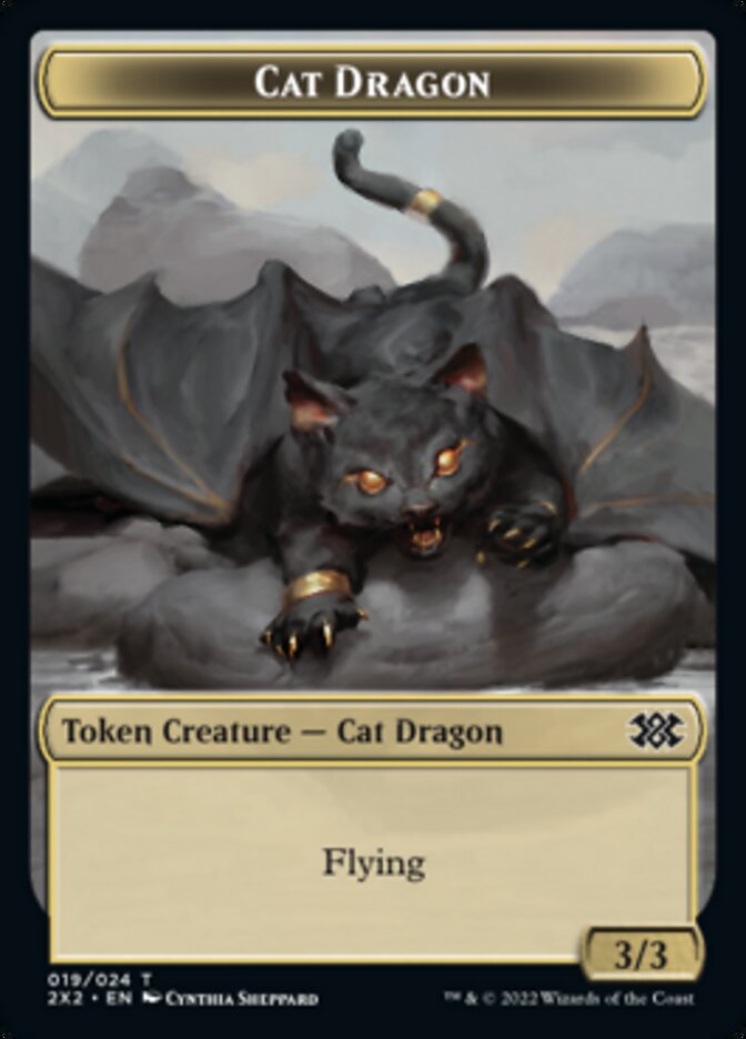 Cat Dragon // Treasure Double-Sided Token [Double Masters 2022 Tokens] | Silver Goblin