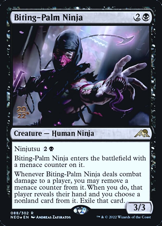 Biting-Palm Ninja [Kamigawa: Neon Dynasty Prerelease Promos] | Silver Goblin