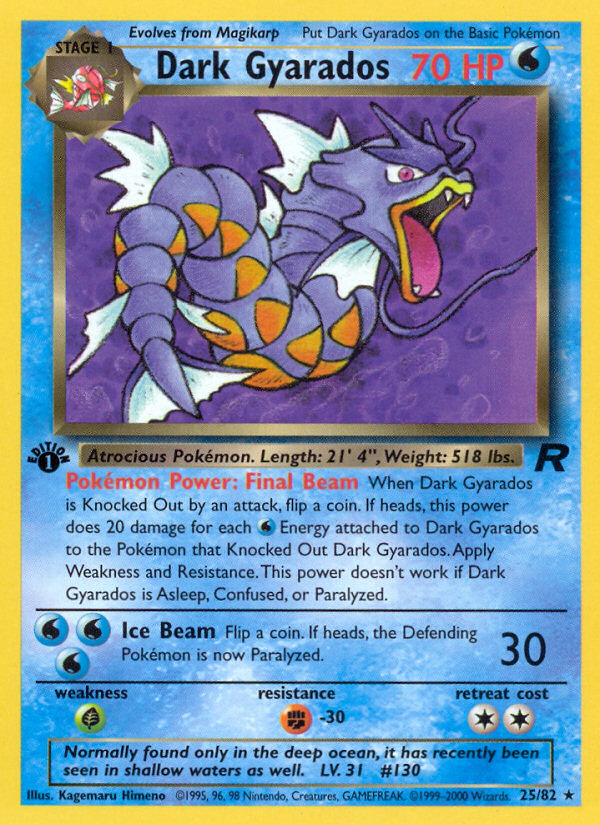 Dark Gyarados (25/82) [Team Rocket 1st Edition] | Silver Goblin