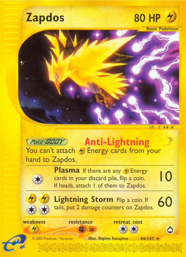 Zapdos (44/147) [Aquapolis] | Silver Goblin