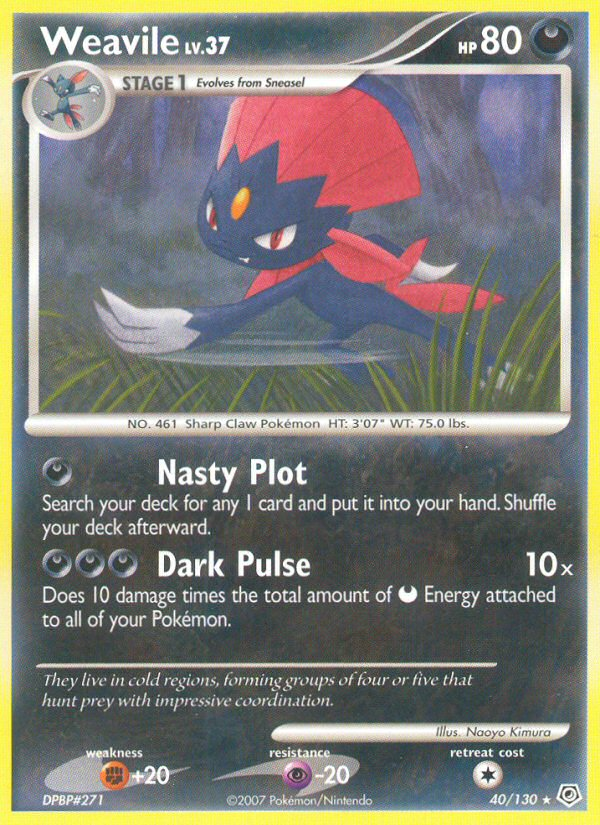 Weavile (40/130) [Diamond & Pearl: Base Set] | Silver Goblin