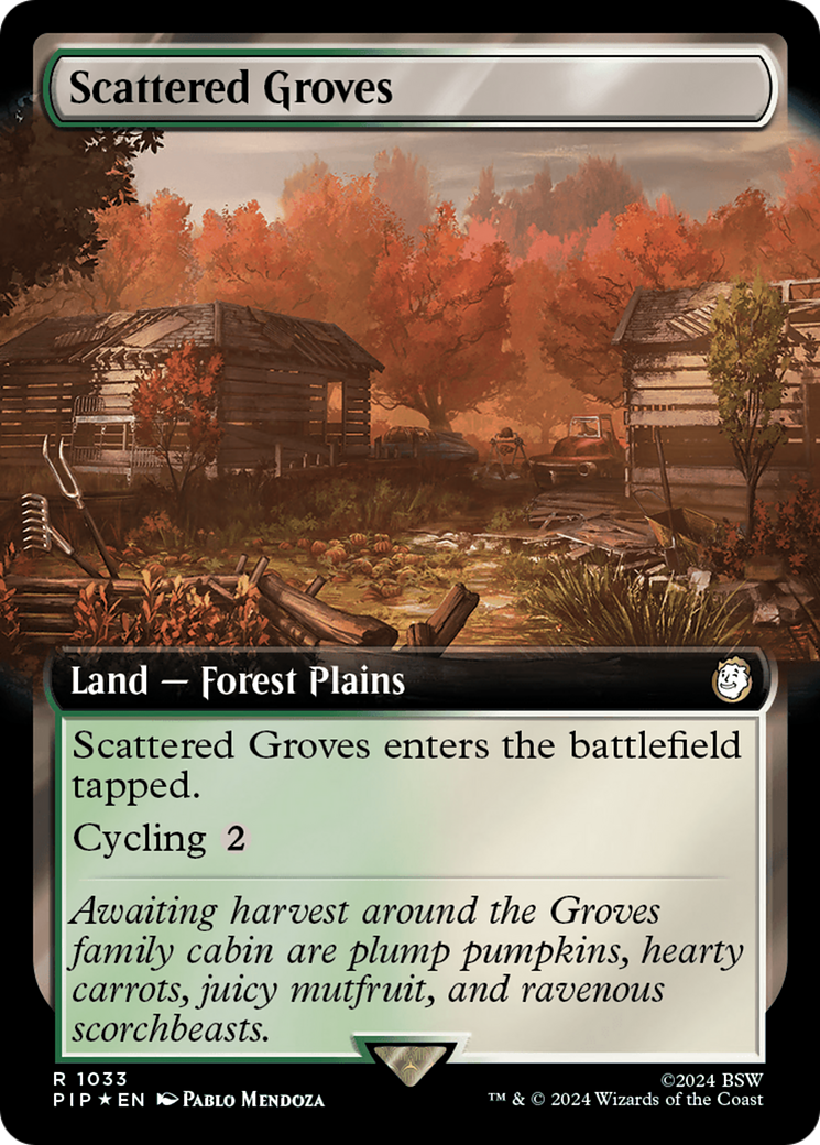 Scattered Groves (Extended Art) (Surge Foil) [Fallout] | Silver Goblin
