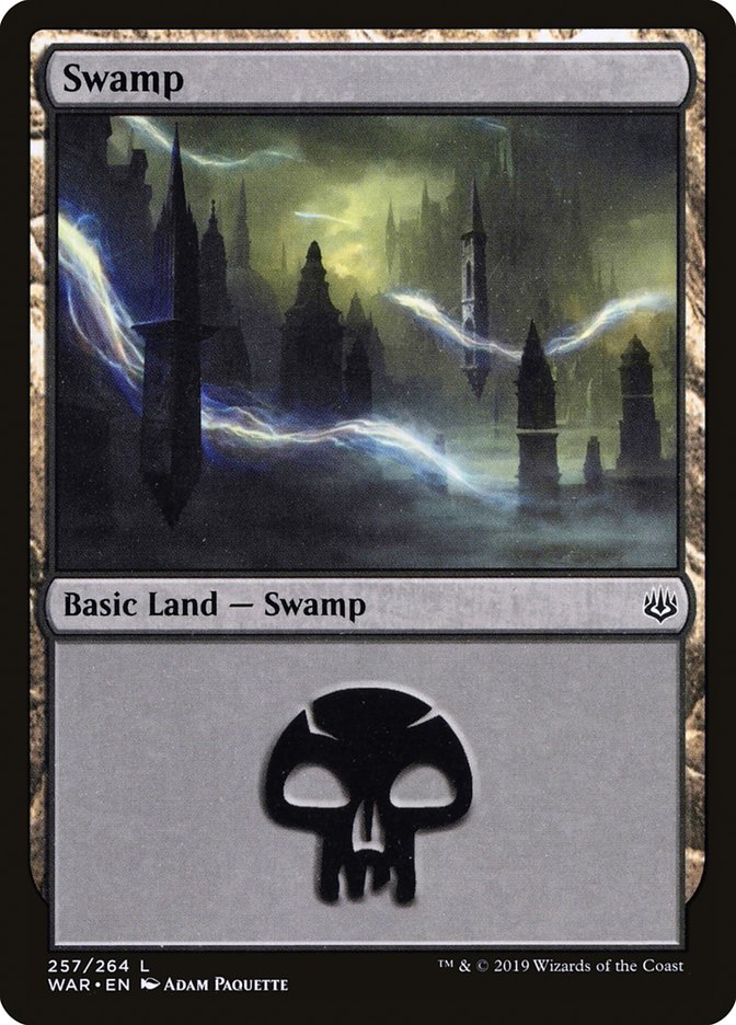 Swamp (257) [War of the Spark] | Silver Goblin
