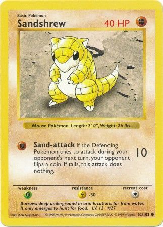 Sandshrew (62/102) [Base Set Shadowless Unlimited] | Silver Goblin