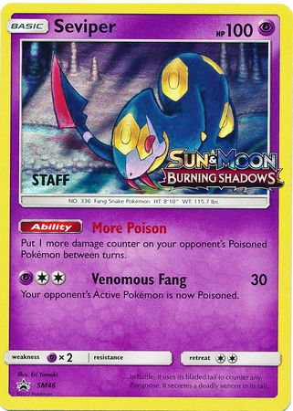 Seviper (SM46) (Staff Prerelease Promo) [Sun & Moon: Black Star Promos] | Silver Goblin