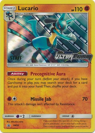 Lucario (SM95) (Staff Prerelease Promo) [Sun & Moon: Black Star Promos] | Silver Goblin