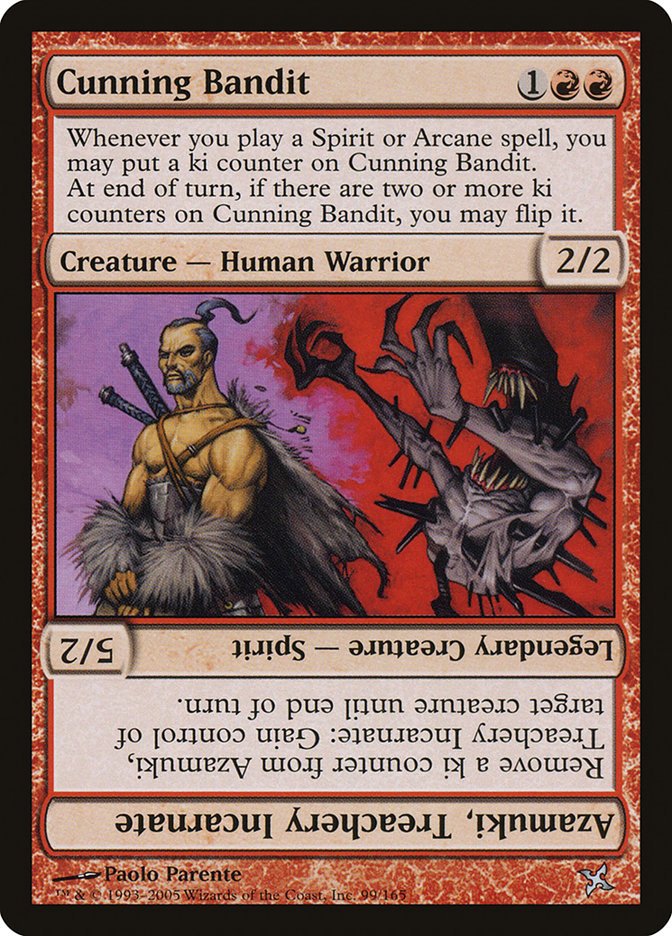 Cunning Bandit // Azamuki, Treachery Incarnate [Betrayers of Kamigawa] | Silver Goblin