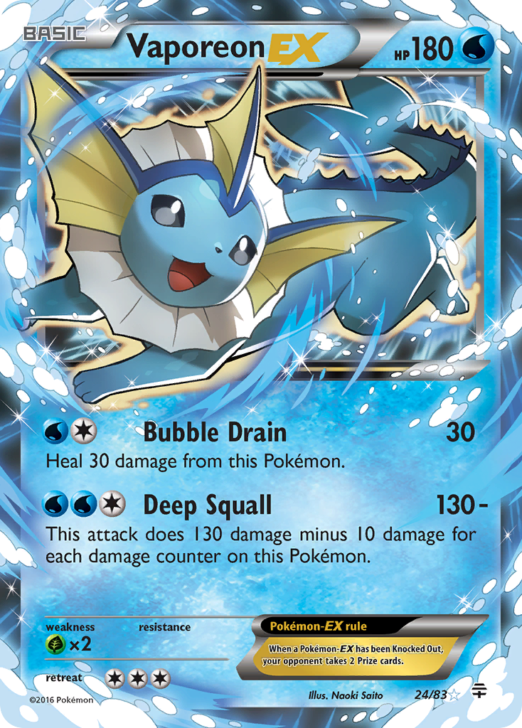 Vaporeon EX (24/83) [XY: Generations] | Silver Goblin