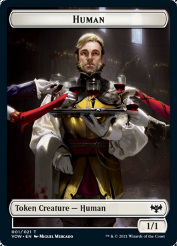 Human (001) // Wolf (014) Double-Sided Token [Innistrad: Crimson Vow Tokens] | Silver Goblin