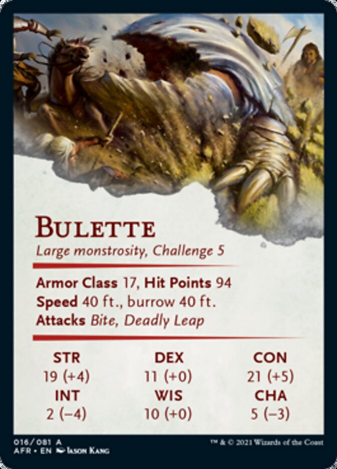 Bulette Art Card (Gold-Stamped Signature) [Dungeons & Dragons: Adventures in the Forgotten Realms Art Series] | Silver Goblin
