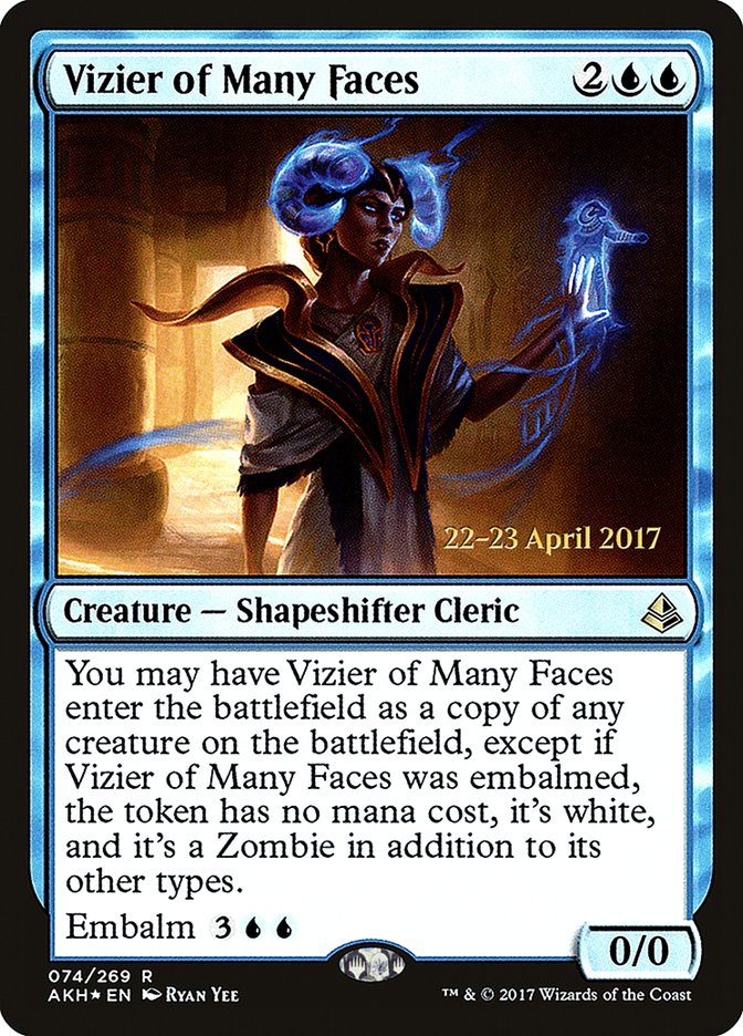 Vizier of Many Faces [Amonkhet Prerelease Promos] | Silver Goblin