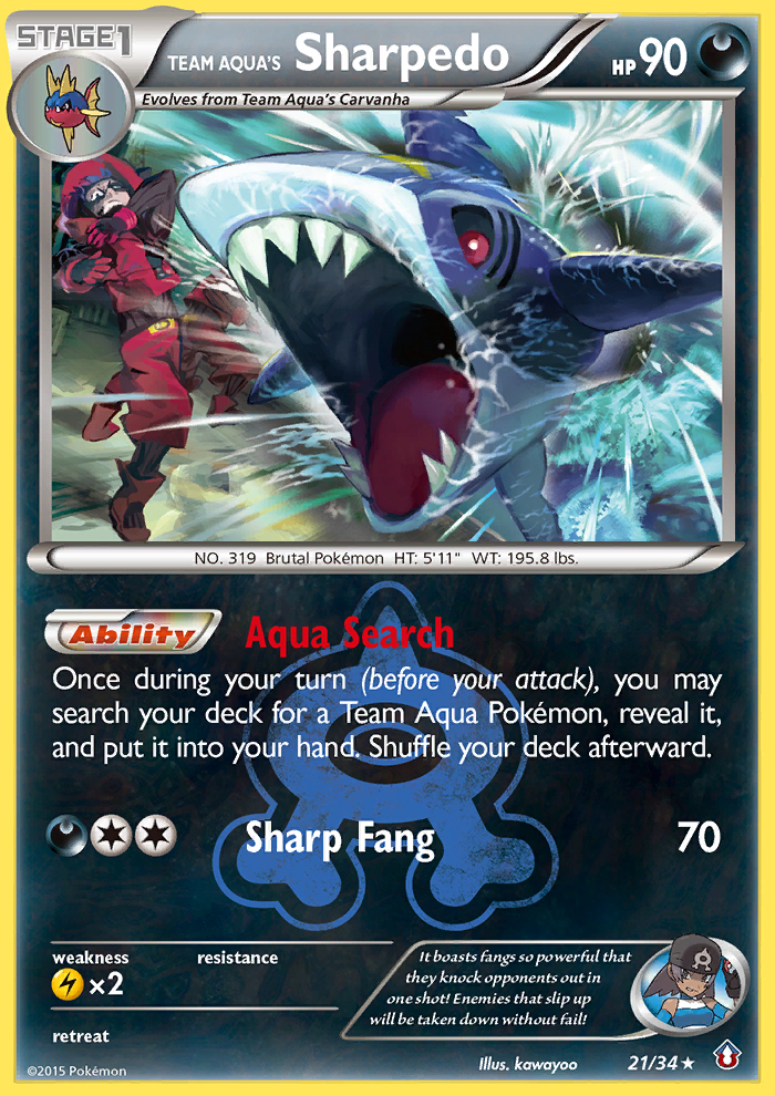 Team Aqua's Sharpedo (21/34) [XY: Double Crisis] | Silver Goblin