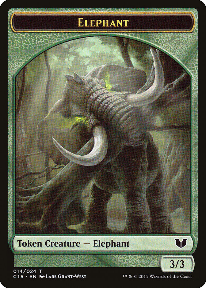 Zombie // Elephant Double-Sided Token [Commander 2015 Tokens] | Silver Goblin