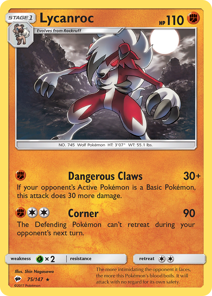 Lycanroc (75/147) [Sun & Moon: Burning Shadows] | Silver Goblin