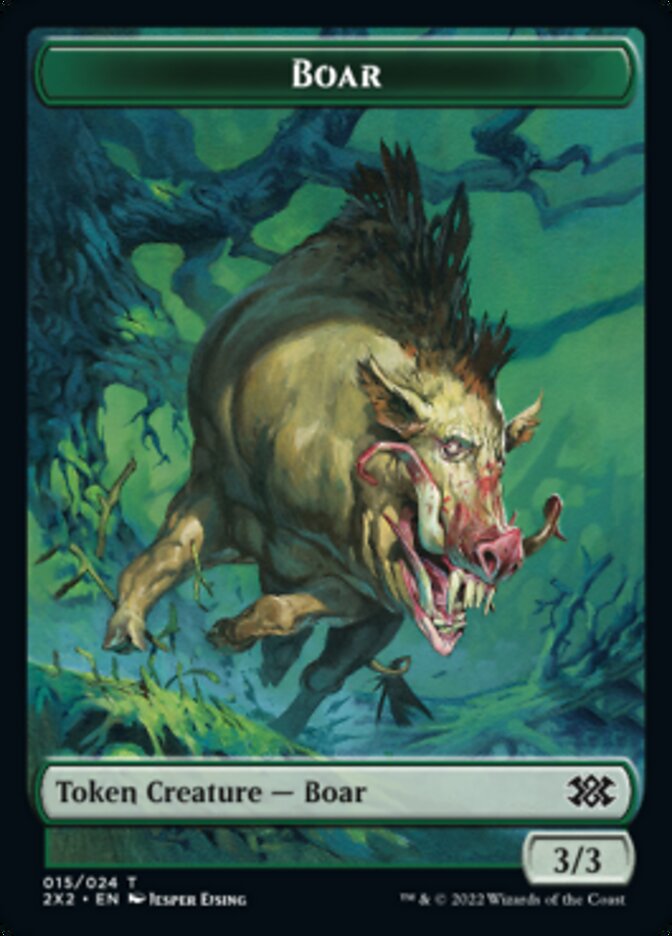 Boar // Soldier Double-Sided Token [Double Masters 2022 Tokens] | Silver Goblin