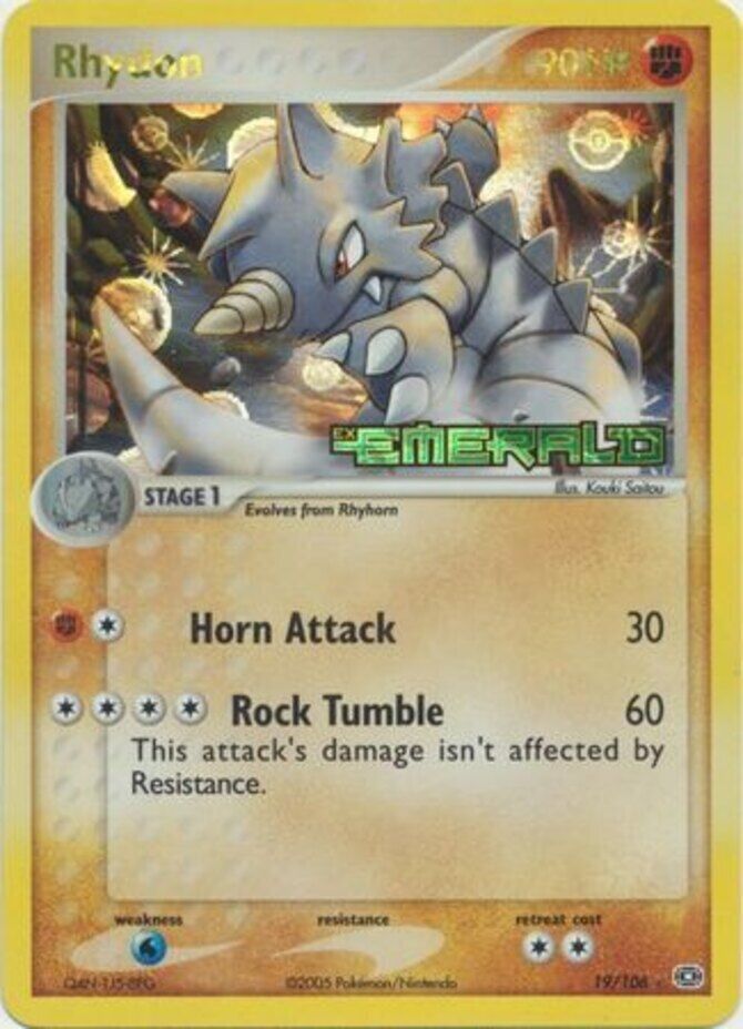 Rhydon (19/106) (Stamped) [EX: Emerald] | Silver Goblin