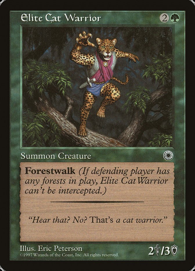 Elite Cat Warrior (With Flavor Text) [Portal] | Silver Goblin