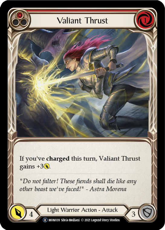 Valiant Thrust (Red) [U-MON039] (Monarch Unlimited)  Unlimited Normal | Silver Goblin