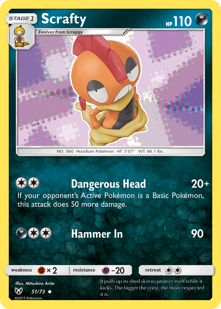 Scrafty (51/73) [Sun & Moon: Shining Legends] | Silver Goblin