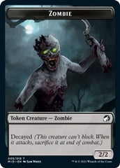 Zombie // Zombie Double-Sided Token (005 MIC/005 MID) [Innistrad: Midnight Hunt Commander Tokens] | Silver Goblin