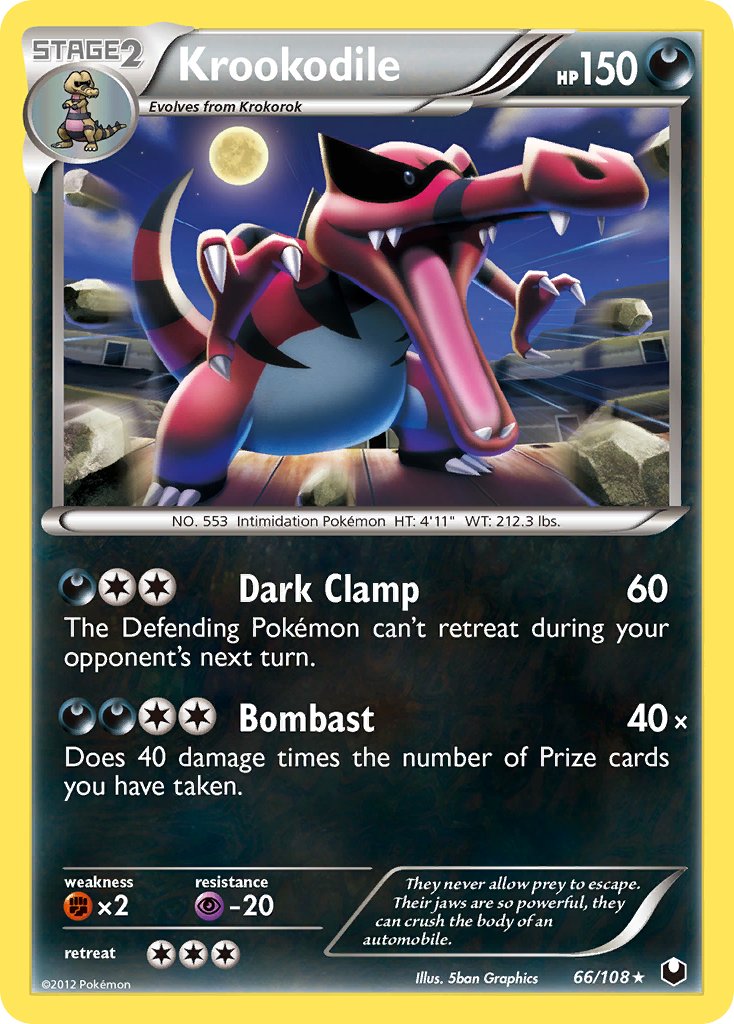 Krookodile (66/108) (Cosmos Holo) (Blister Exclusive) [Black & White: Dark Explorers] | Silver Goblin