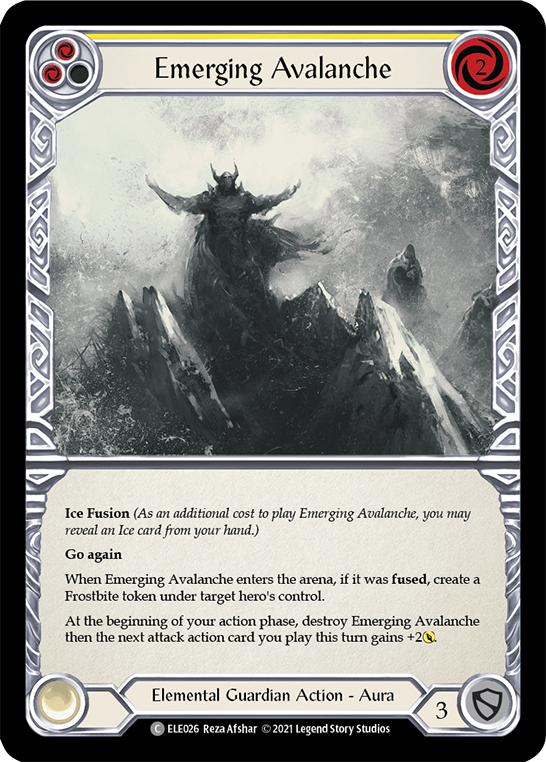 Emerging Avalanche (Yellow) [ELE026] (Tales of Aria)  1st Edition Rainbow Foil | Silver Goblin