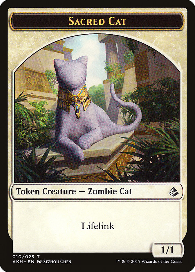 Sacred Cat // Insect Double-Sided Token [Amonkhet Tokens] | Silver Goblin
