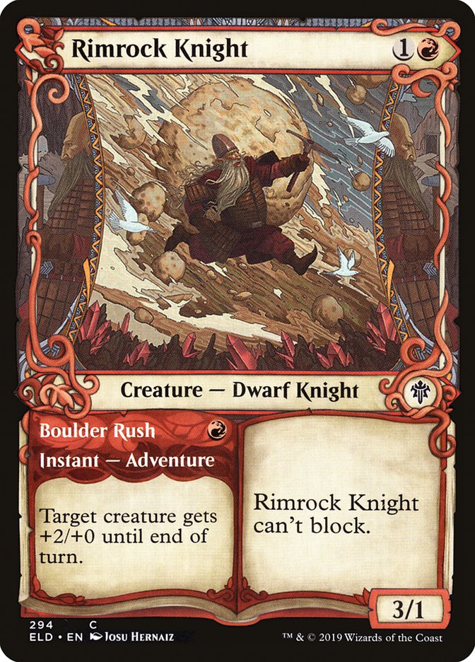 Rimrock Knight // Boulder Rush (Showcase) [Throne of Eldraine] | Silver Goblin