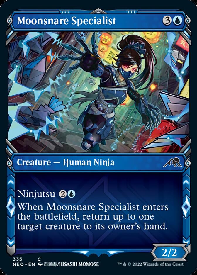 Moonsnare Specialist (Showcase Ninja) [Kamigawa: Neon Dynasty] | Silver Goblin