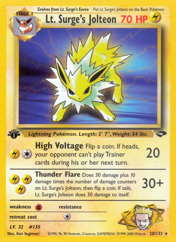 Lt. Surge's Jolteon (28/132) [Gym Challenge 1st Edition] | Silver Goblin