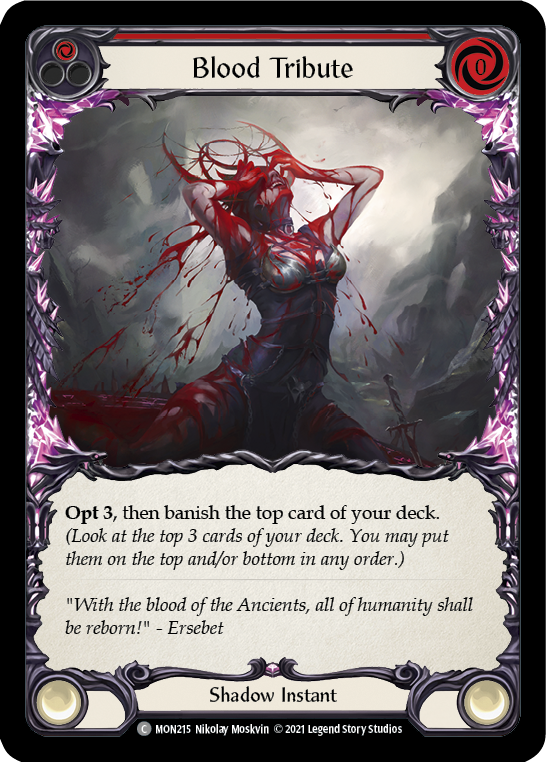 Blood Tribute (Red) [MON215] (Monarch)  1st Edition Normal | Silver Goblin