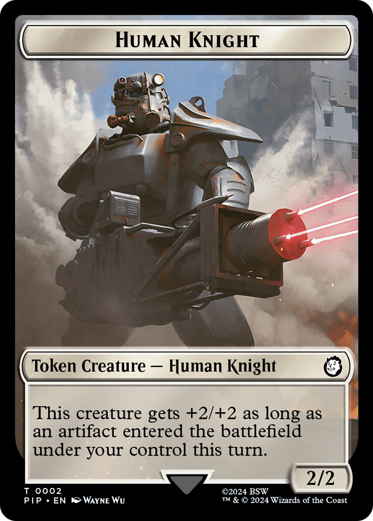Treasure (0018) // Human Knight Double-Sided Token [Fallout Tokens] | Silver Goblin