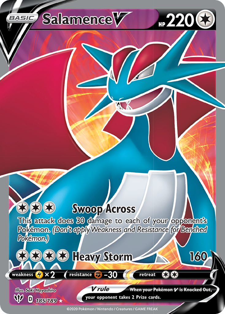 Salamence V (185/189) [Sword & Shield: Darkness Ablaze] | Silver Goblin