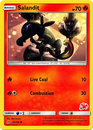 Salandit (25/156) (Charizard Stamp #13) [Battle Academy 2020] | Silver Goblin