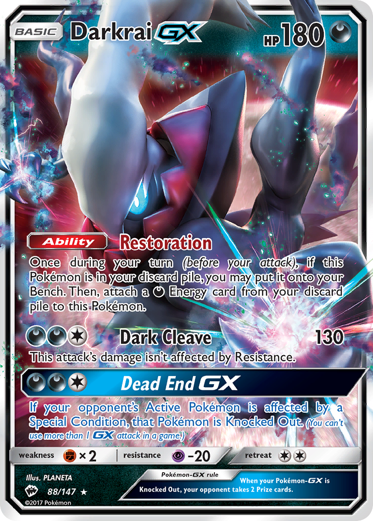 Darkrai GX (88/147) [Sun & Moon: Burning Shadows] | Silver Goblin