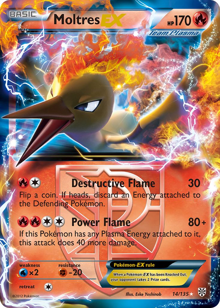 Moltres EX (14/135) [Black & White: Plasma Storm] | Silver Goblin