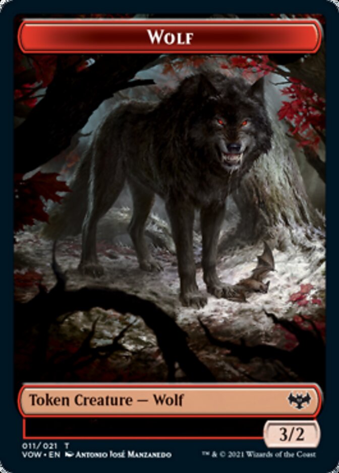 Wolf Token (011) [Innistrad: Crimson Vow Tokens] | Silver Goblin