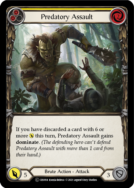 Predatory Assault (Yellow) [U-CRU014] (Crucible of War Unlimited)  Unlimited Normal | Silver Goblin