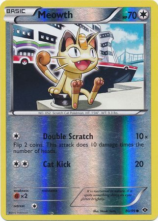 Meowth (80/99) (Mirror Reverse Holo) [Black & White: Next Destinies] | Silver Goblin