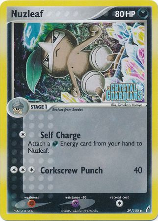 Nuzleaf (39/100) (Stamped) [EX: Crystal Guardians] | Silver Goblin