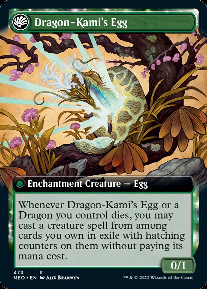 The Dragon-Kami Reborn // Dragon-Kami's Egg (Extended Art) [Kamigawa: Neon Dynasty] | Silver Goblin