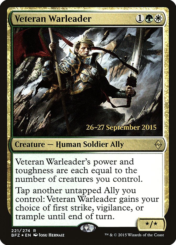 Veteran Warleader [Battle for Zendikar Prerelease Promos] | Silver Goblin