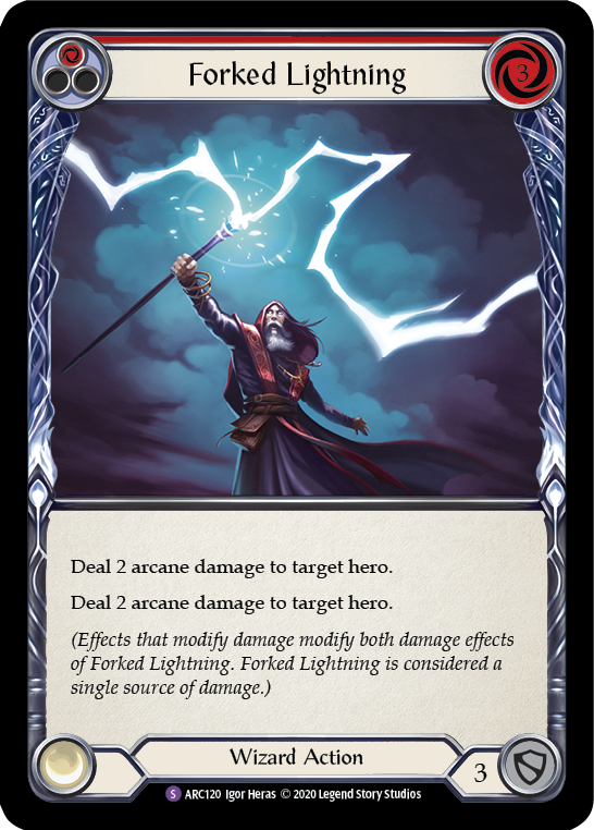 Forked Lightning [U-ARC120] (Arcane Rising Unlimited)  Unlimited Rainbow Foil | Silver Goblin