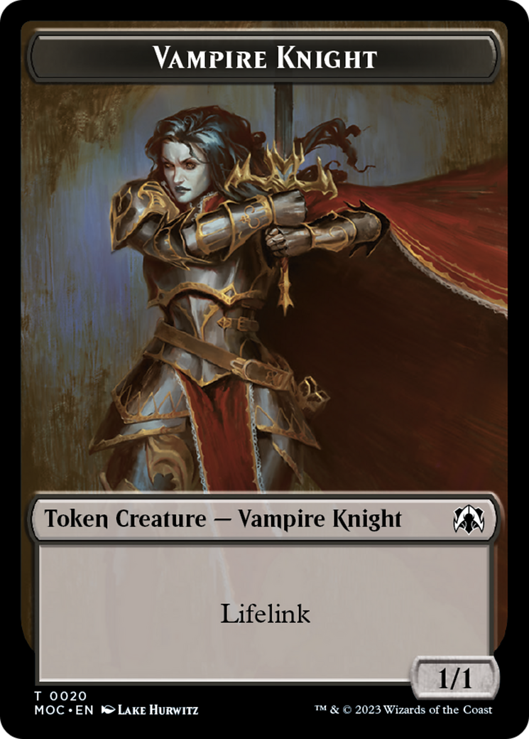 Vampire Knight // Soldier Double-Sided Token [March of the Machine Commander Tokens] | Silver Goblin