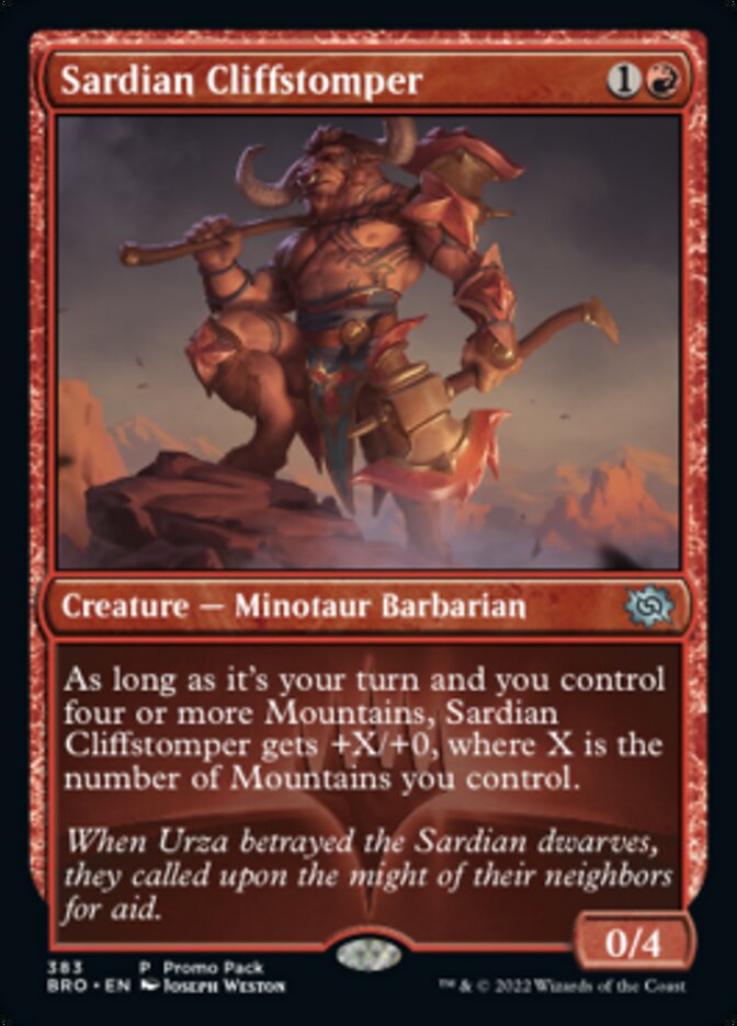 Sardian Cliffstomper (Promo Pack) [The Brothers' War Promos] | Silver Goblin
