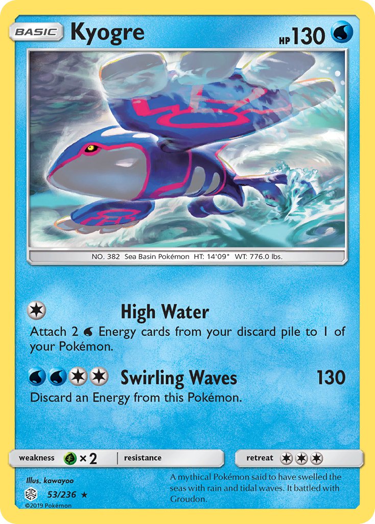 Kyogre (53/236) (Cracked Ice Holo) (Theme Deck Exclusive) [Sun & Moon: Cosmic Eclipse] | Silver Goblin